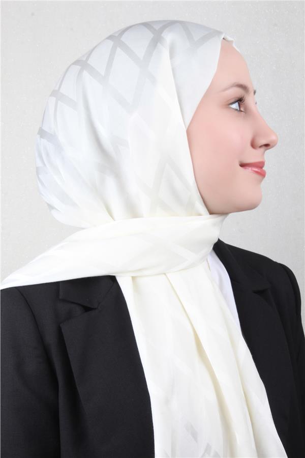 Armine Jakar İpeksi Şal 3112-1 Ekru
