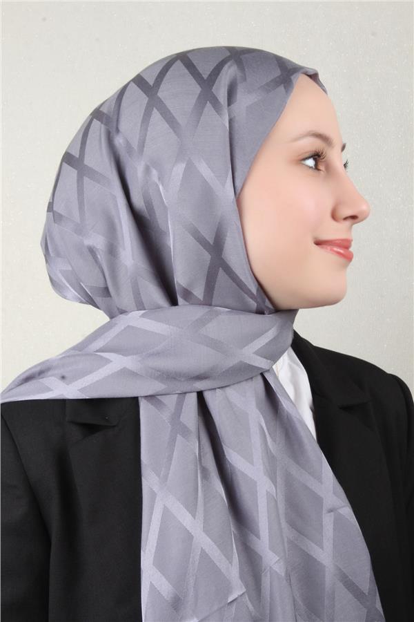Armine Jakar İpeksi Şal 3112-2 Soğuk Gri