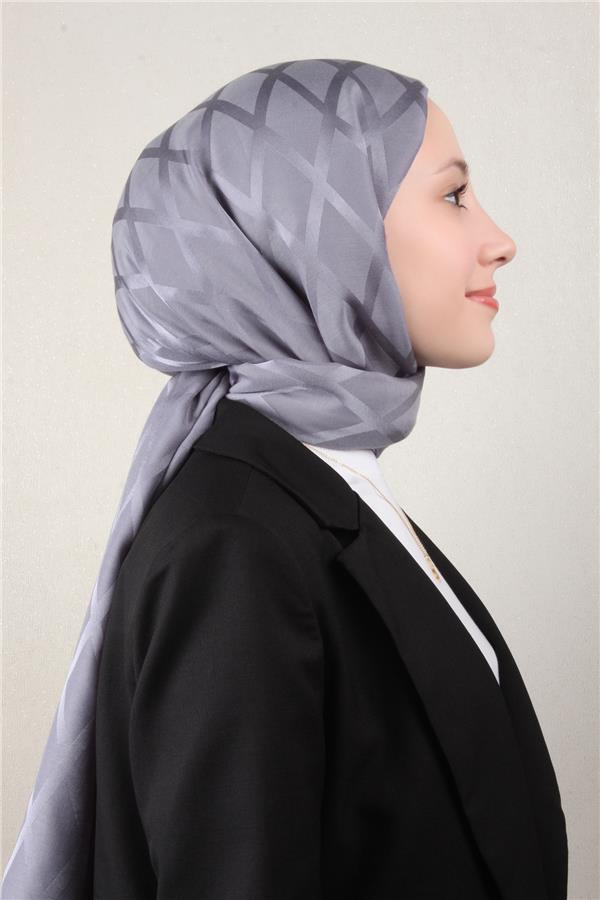Armine Jakar İpeksi Şal 3112-2 Soğuk Gri