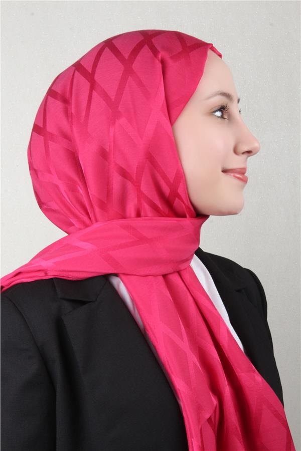 Armine Jakar İpeksi Şal 3112-5 Fuşya
