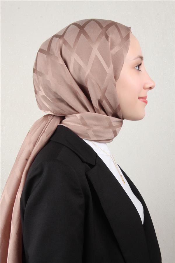 Armine Jakar İpeksi Şal 3112-9 Sütlü Kahve