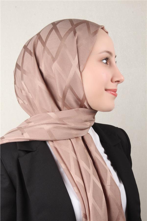 Armine Jakar İpeksi Şal 3112-9 Sütlü Kahve