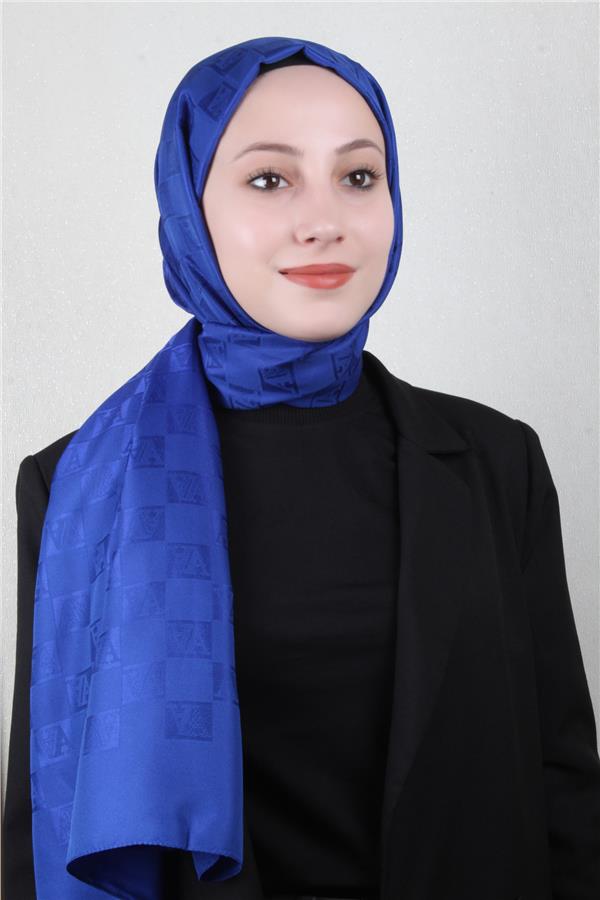 Armine Jakar İpeksi Şal 3113-10 Saks Mavisi
