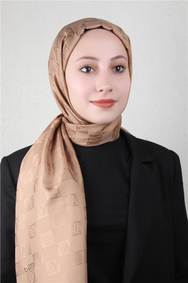Armine Jakar İpeksi Şal 3113-6 Sütlü Kahve