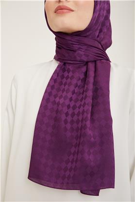 Armine Jakar İpeksi Şal Dama 3099-7 Mor