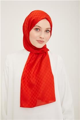 Armine Jakar İpeksi Şal Kaz Ayağı 3100-10 Yanık Portakal