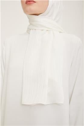 Armine Jakar İpeksi Şal Kırçıl 3098-12 Kırık Beyaz