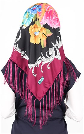 111-0013-08 PİRAMİT PÜSKÜLLÜ EŞARP