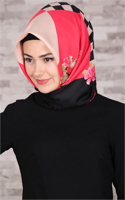 102-0033-01 U.S POLO ASSN EŞARP SİYAH-FUŞYA