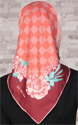 102-0033-05 U.S POLO ASSN EŞARP BORDO-PUDRA