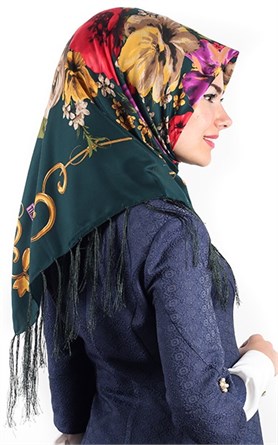 111-0011-14  PİRAMİT PÜSKÜLLÜ EŞARP