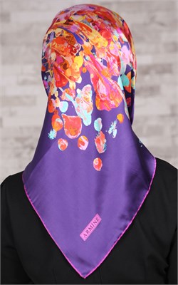 6443-05 ARMİNE İPEK EŞARP 2015 YAZ MOR