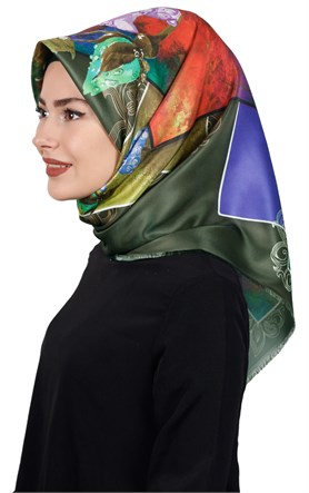 Piramit Tafta Dijital Eşarp 1918-4