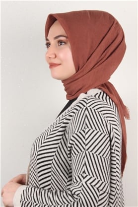 Bambu Kraşlı Eşarp 3081-41 Taba