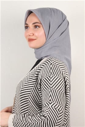 Bambu Kraşlı Eşarp 3081-42 Gri