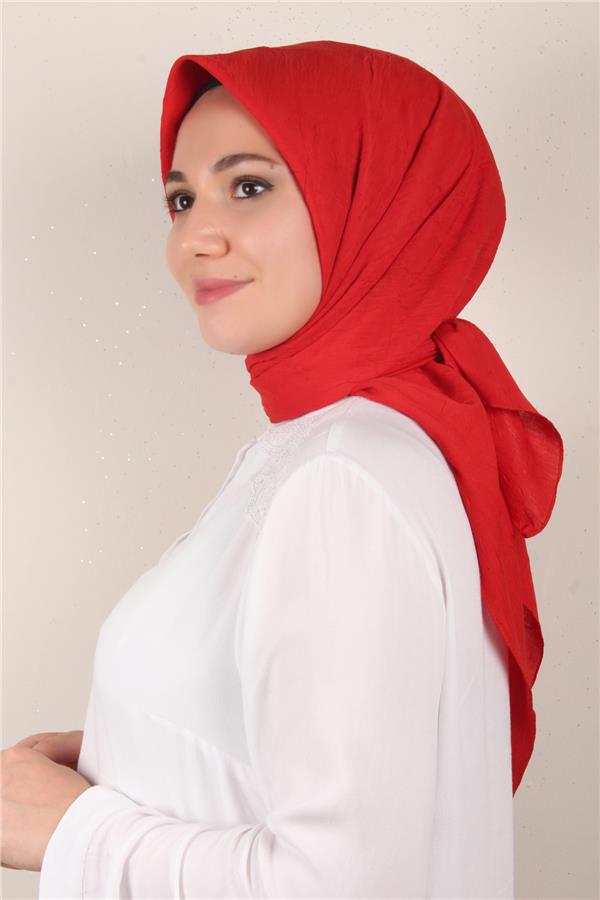 Bambu Kraşlı Eşarp 3081-43 Kırmızı