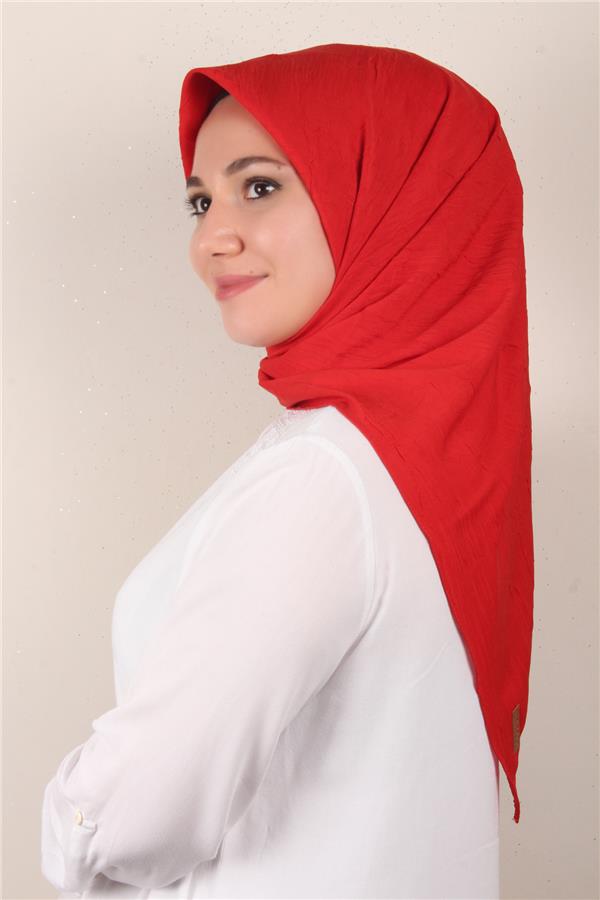 Bambu Kraşlı Eşarp 3081-43 Kırmızı