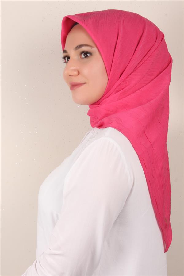 Bambu Kraşlı Eşarp 3081-44 Şeker Pembe