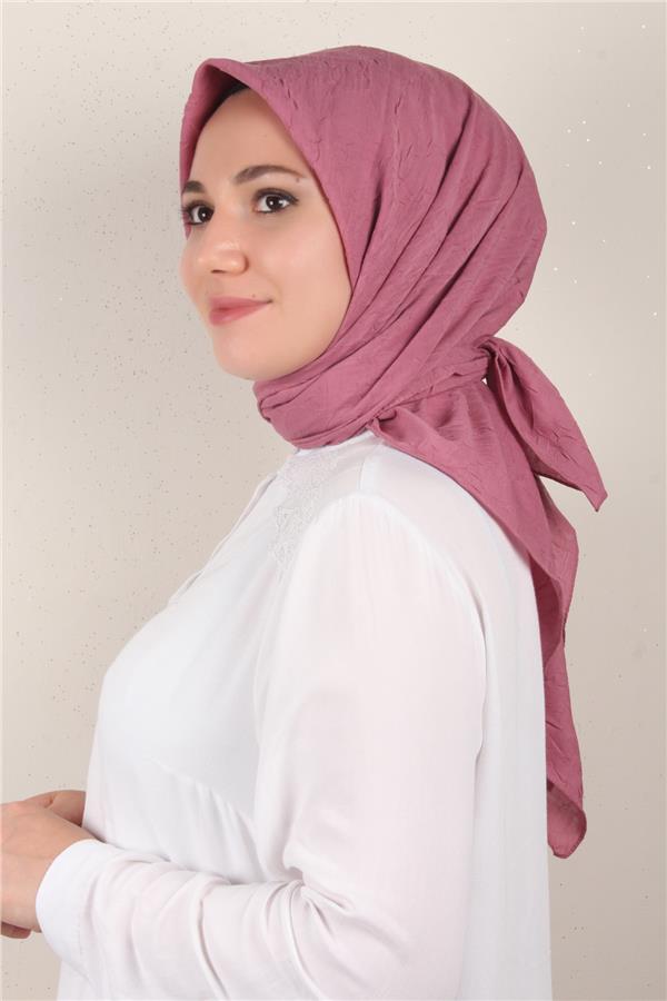 Bambu Kraşlı Eşarp 3081-45 Gül Kurusu