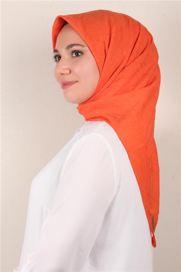 Bambu Kraşlı Eşarp 3081-47 Turuncu
