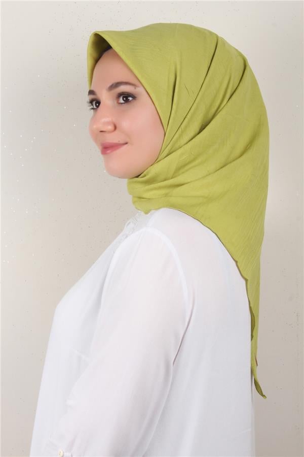 Bambu Kraşlı Eşarp 3081-50 Fıstık Yeşili