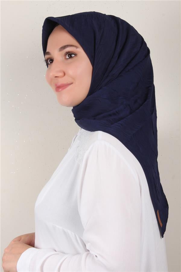 Bambu Kraşlı Eşarp 3081-54 Lacivert