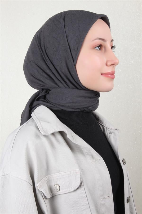 Bambu Kraşlı Eşarp 3081-56 Antrasit
