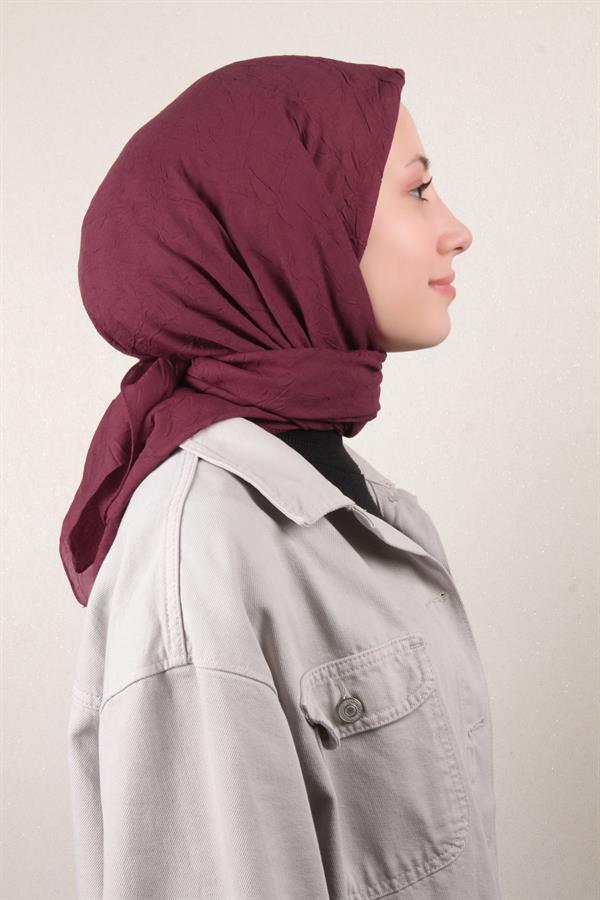 Bambu Kraşlı Eşarp 3081-57 Bordo