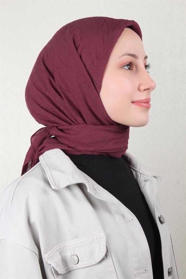 Bambu Kraşlı Eşarp 3081-57 Bordo
