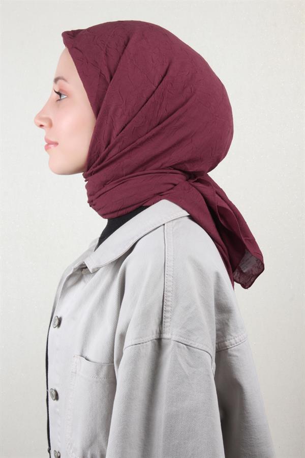 Bambu Kraşlı Eşarp 3081-57 Bordo