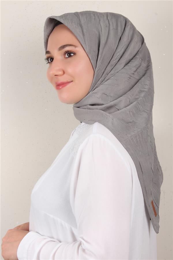 Bambu Kraşlı Eşarp 3081-59 Gri