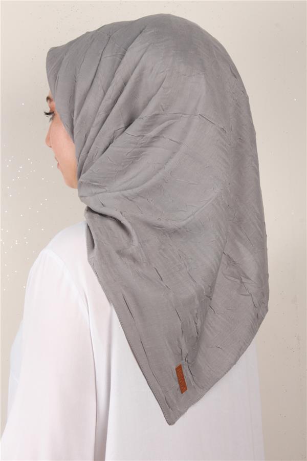 Bambu Kraşlı Eşarp 3081-59 Gri