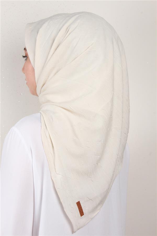 Bambu Kraşlı Eşarp 3081-60 Kemik