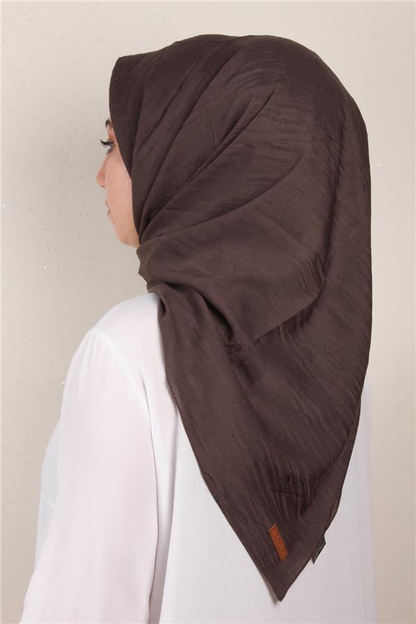 Bambu Kraşlı Eşarp 3081-61 Kahverengi
