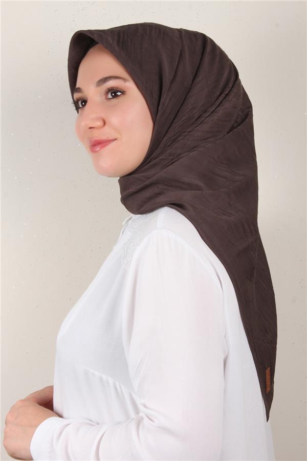 Bambu Kraşlı Eşarp 3081-61 Kahverengi