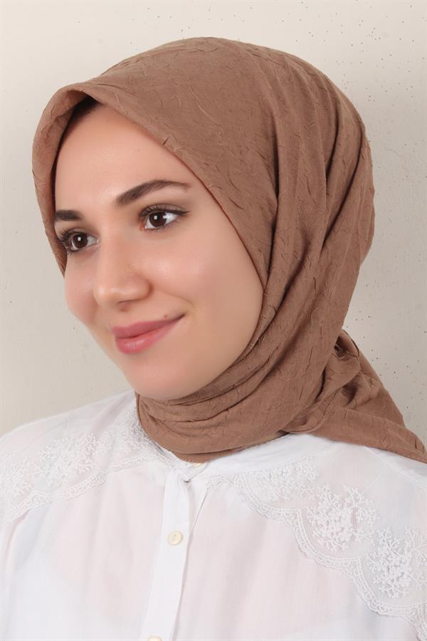 Bambu Kraşlı Eşarp 3081-64 Sütlü Kahve
