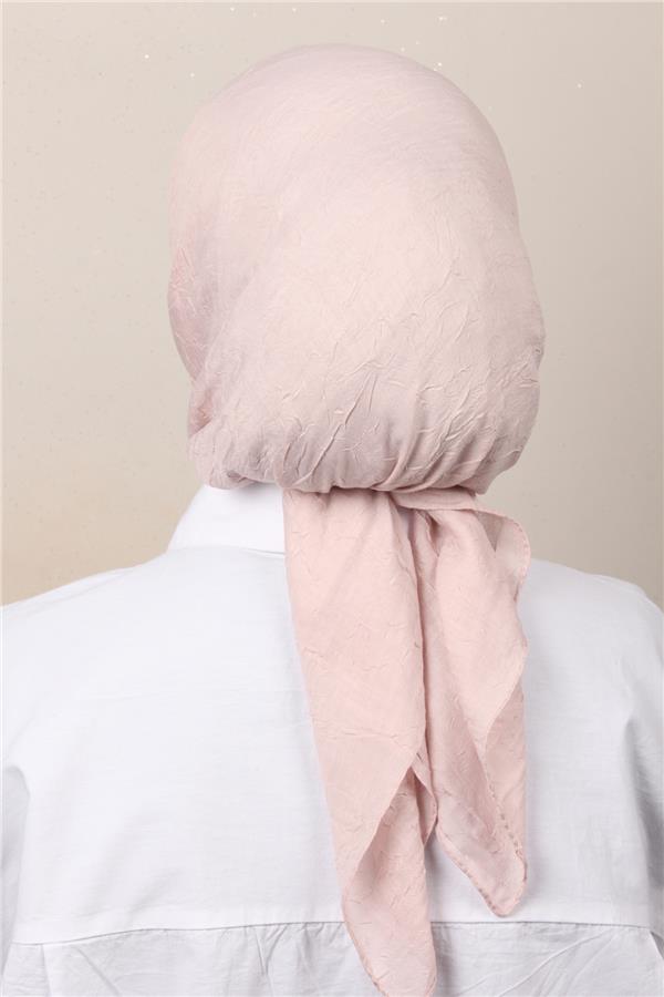 Bambu Kraşlı Eşarp 3081-65 Pudra 