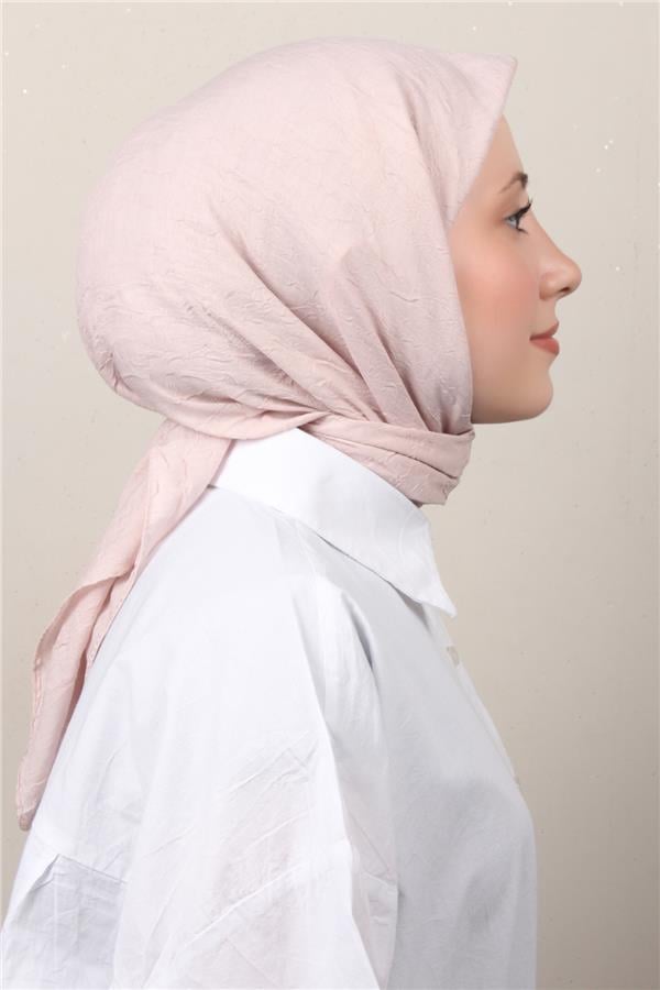 Bambu Kraşlı Eşarp 3081-65 Pudra 