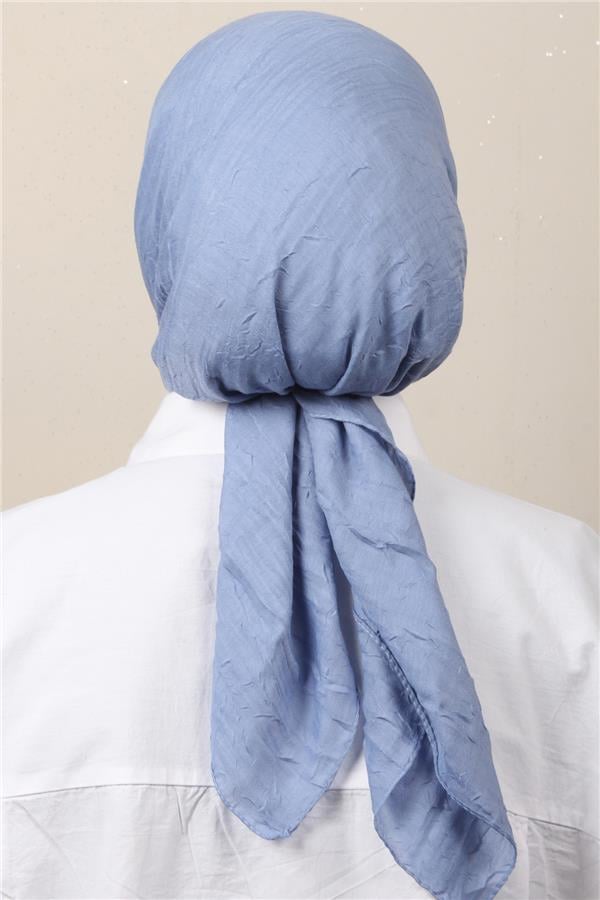 Bambu Kraşlı Eşarp 3081-67 Buz Mavisi 
