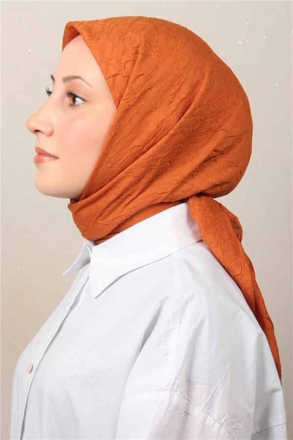 Bambu Kraşlı Eşarp 3081-69 Kiremit 