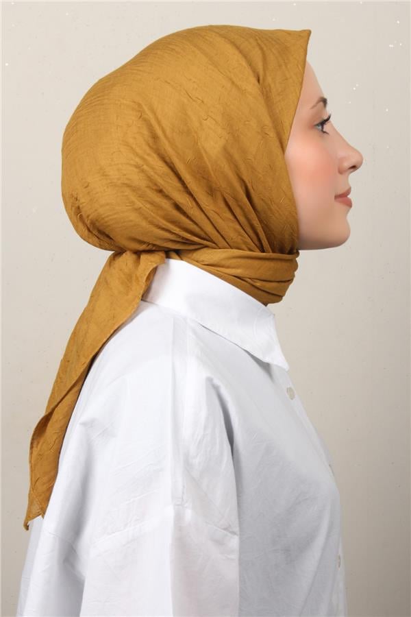 Bambu Kraşlı Eşarp 3081-70 Hardal 