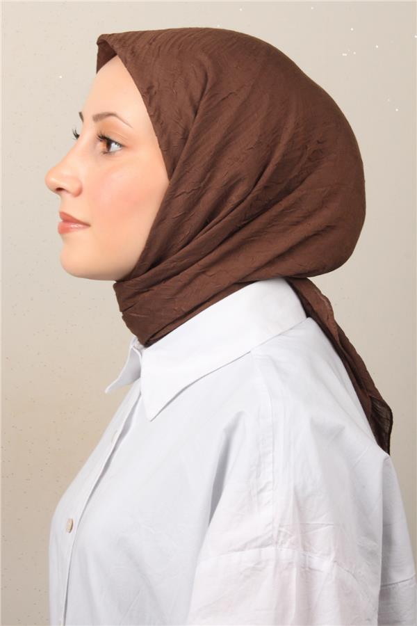 Bambu Kraşlı Eşarp 3081-71 Kahve 