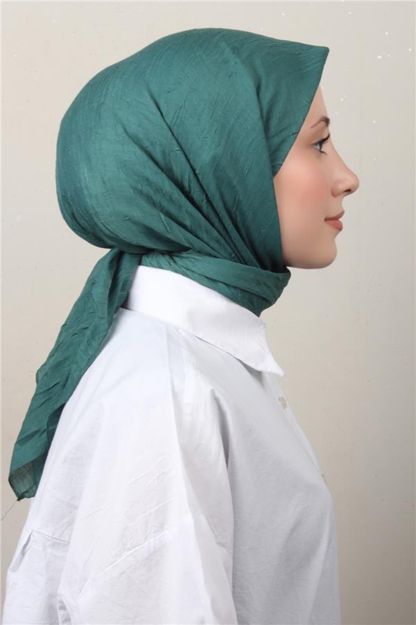 Bambu Kraşlı Eşarp 3081-73 Zümrüt 