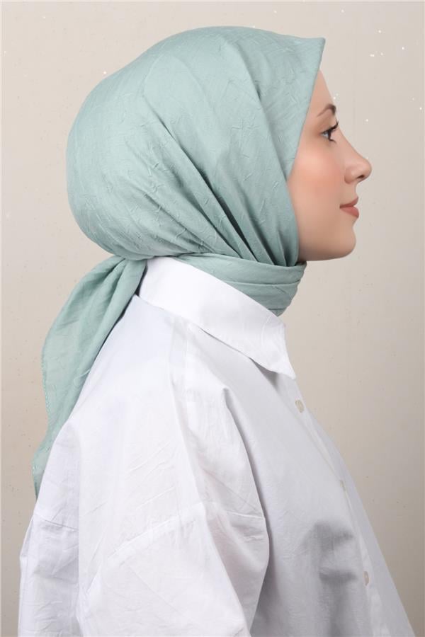 Bambu Kraşlı Eşarp 3081-81 Mint Yeşili 