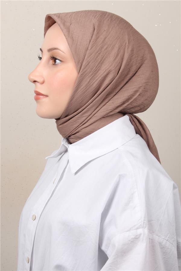 Bambu Kraşlı Eşarp 3081-82 Açık Kahve 