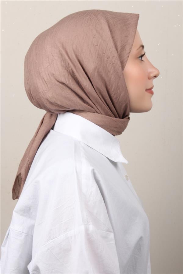 Bambu Kraşlı Eşarp 3081-82 Açık Kahve 