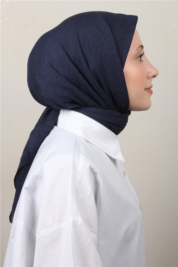 Bambu Kraşlı Eşarp 3081-87 Lacivert 