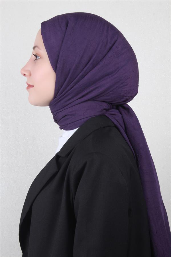 Bambu Kraşlı Şal 2724-111 Mor