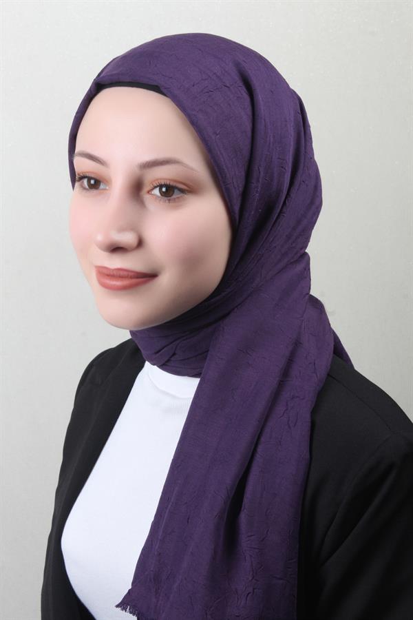 Bambu Kraşlı Şal 2724-111 Mor