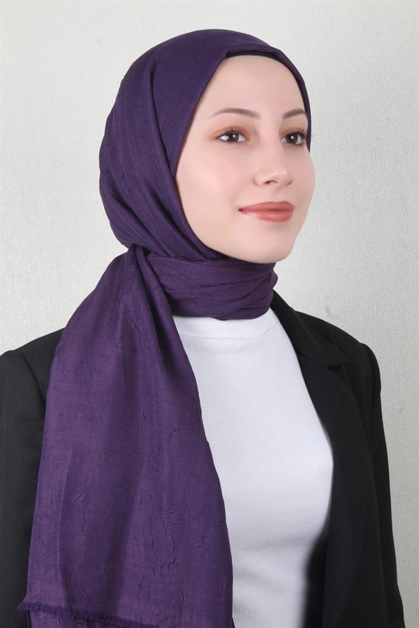 Bambu Kraşlı Şal 2724-111 Mor